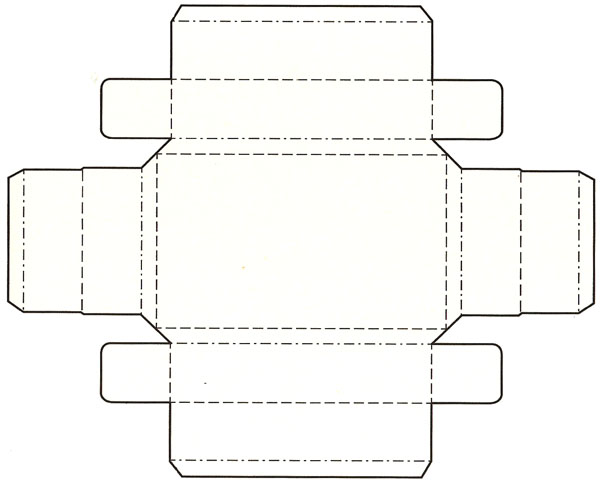 盤式別插組裝帶底結(jié)構(gòu)盒展開圖